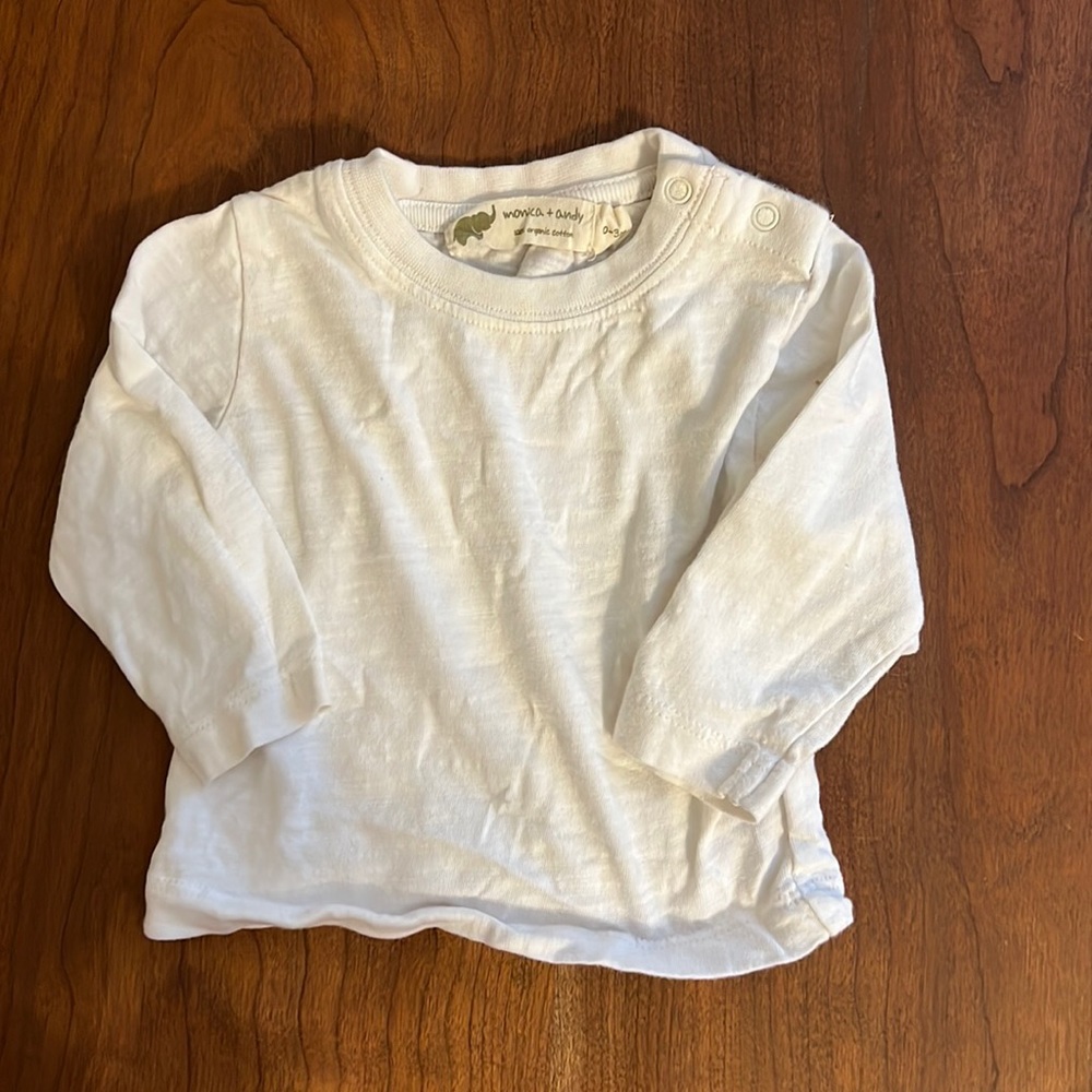 Monica + Andy long sleeve white baby shirt